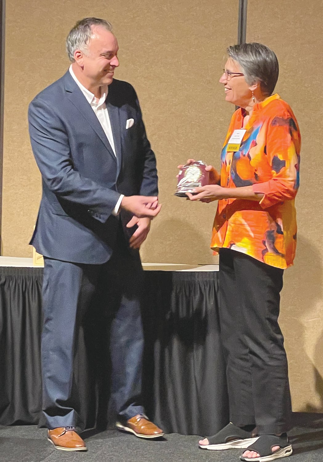 Karen Thada received the Area 4 Outstanding Volunteer Clock Award for her many hours of volunteering in the community at the Indiana Retired Teachers Association Meeting on June 8.